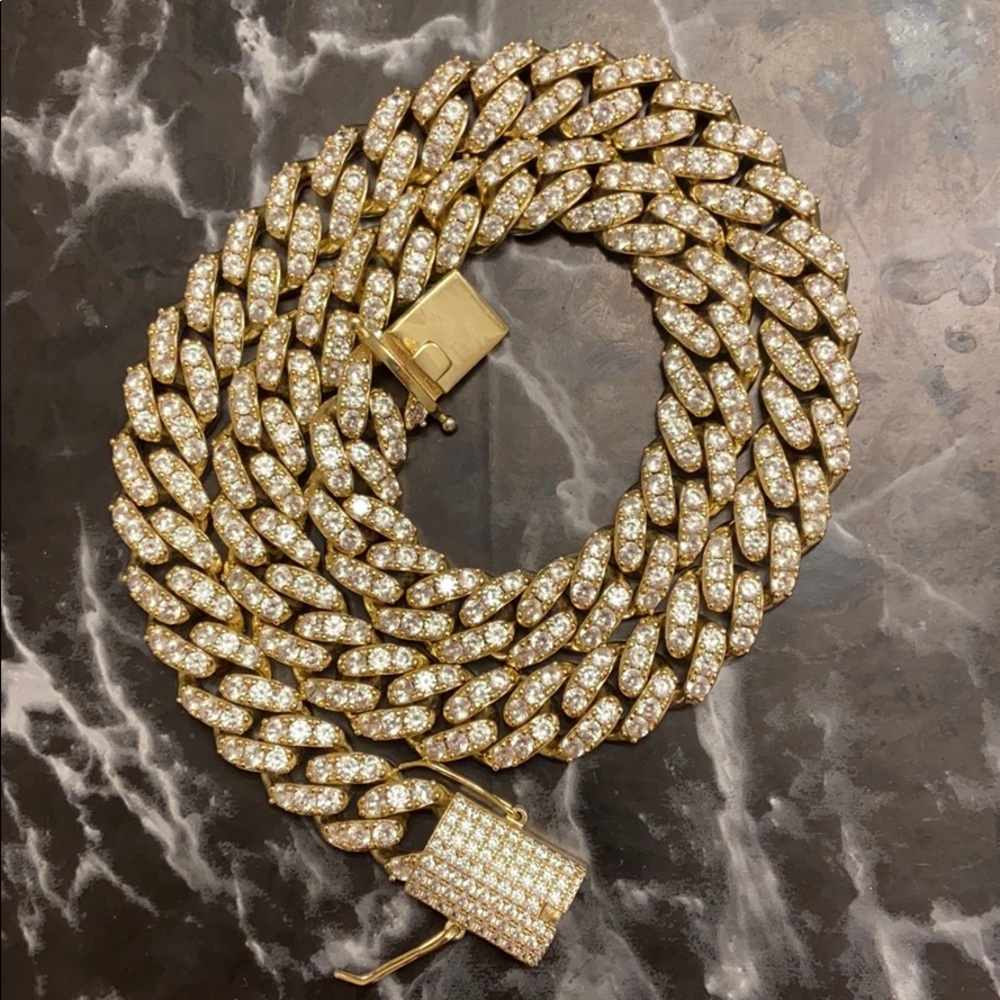 *REAL* Solid 925 oxteel men’s diamond Cuban link